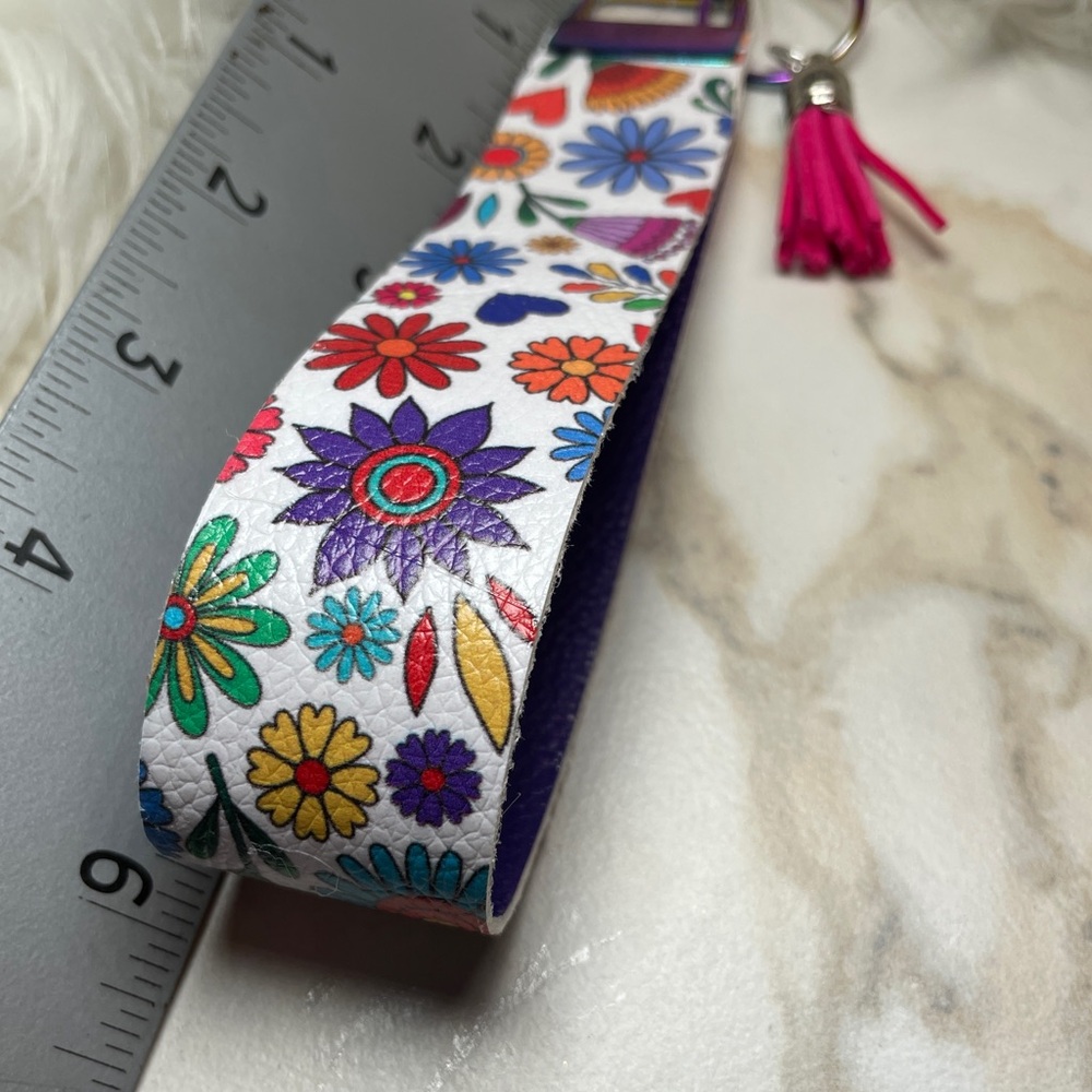 Pink And Purple Keychain Key Fob Wristlet Toggle For Backpack - Picture 7 of 7